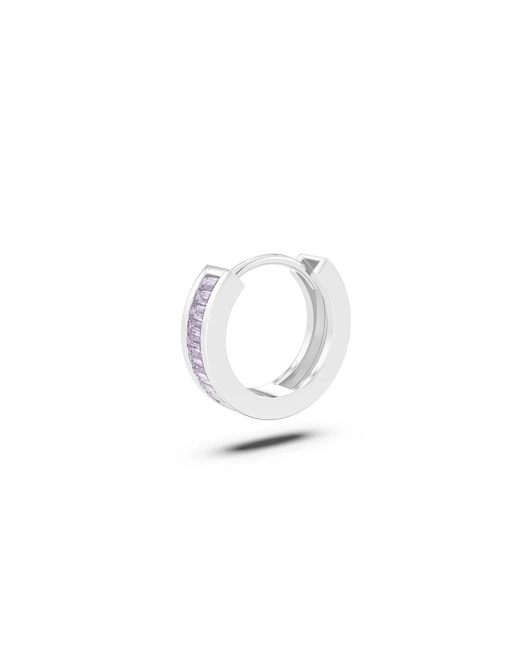 Amabile Orecchino Singolo Hoop Zirconia Argento / Lilla
