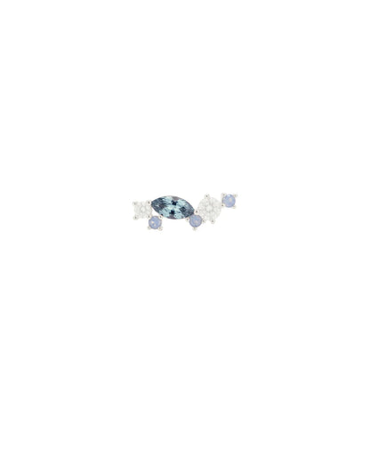 Amabile Orecchino Singolo Aquamarine Sinistro - Argento