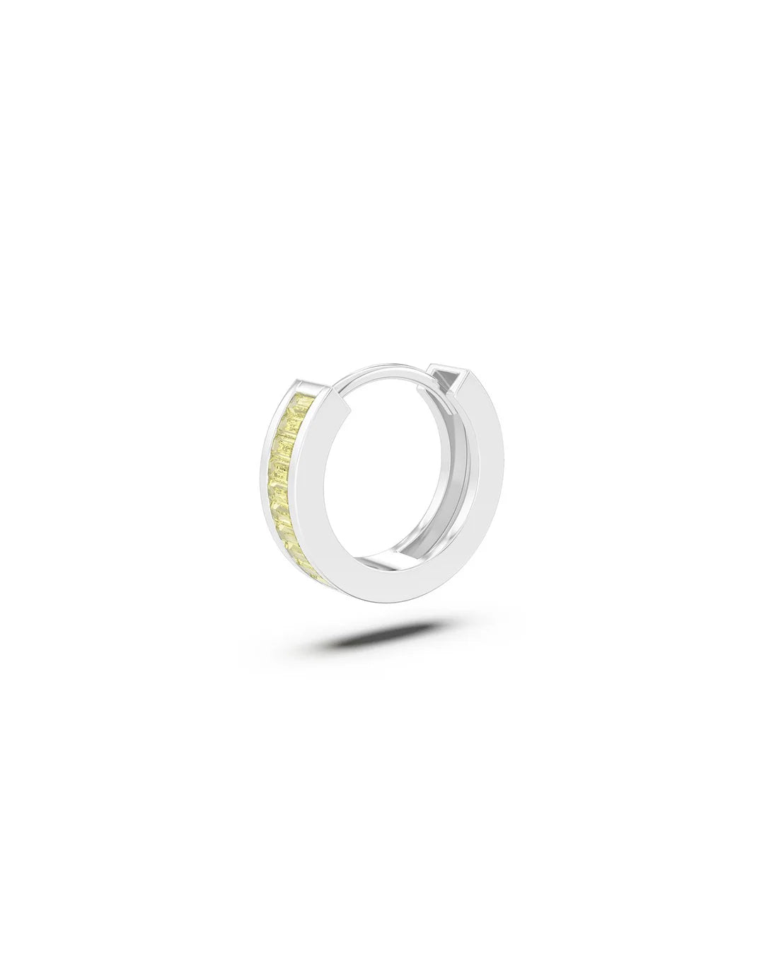Amabile Orecchino Singolo Hoop Zirconia Argento / Giallo