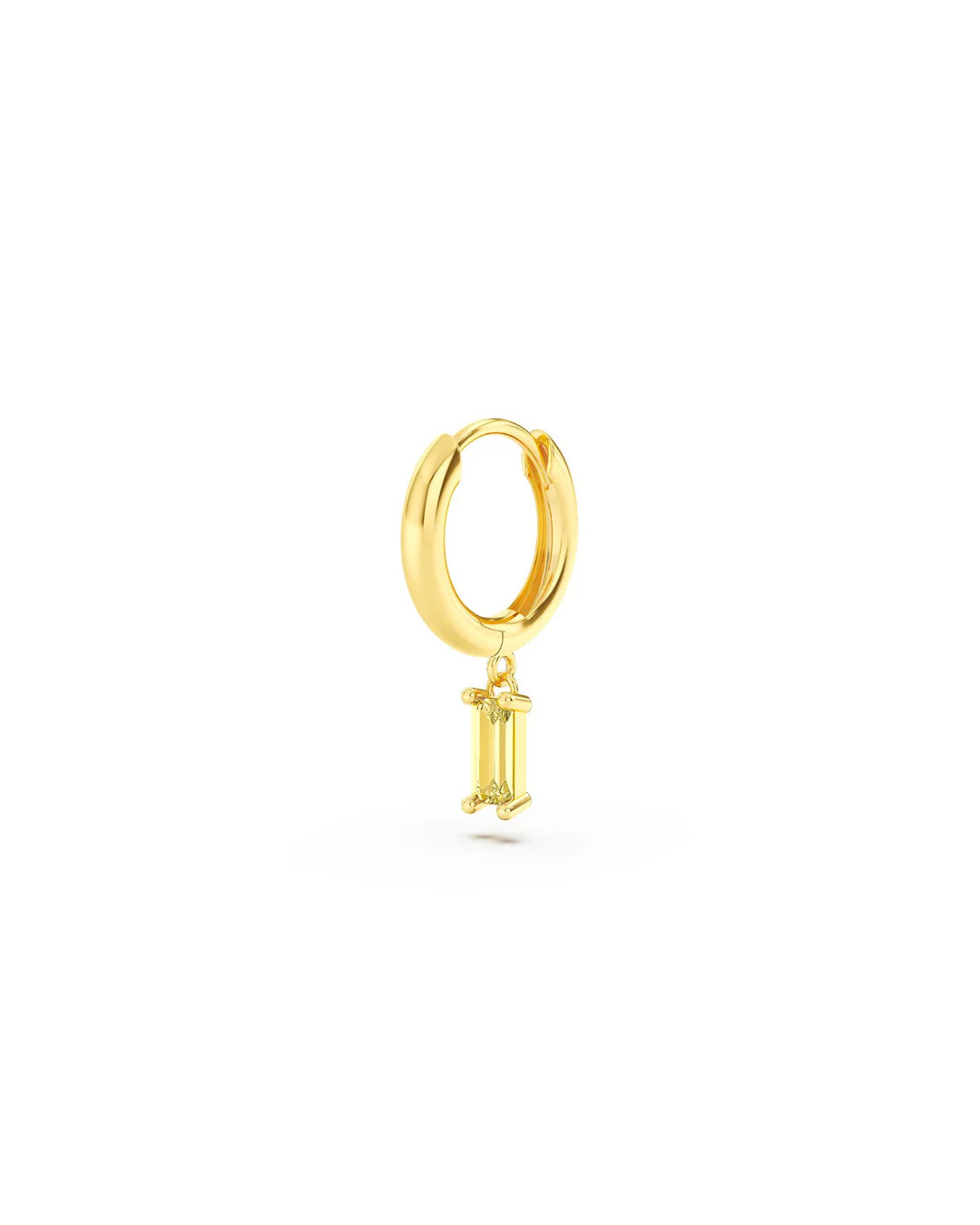 Amabile Orecchino Singolo Hoop Baguette Placcato Oro/ Giallo