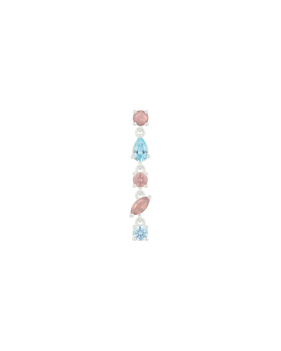 Amabile Orecchino Singolo Pink Lagoon Destro - Argento