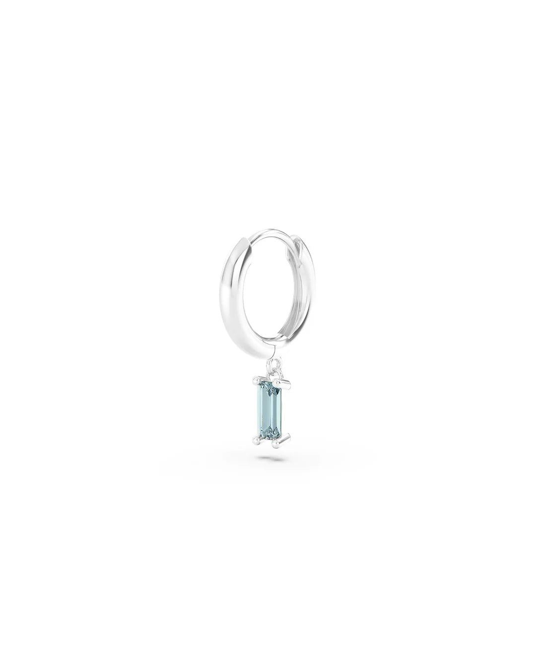 Amabile Orecchino Singolo Hoop Baguette Argento / Ghiaccio