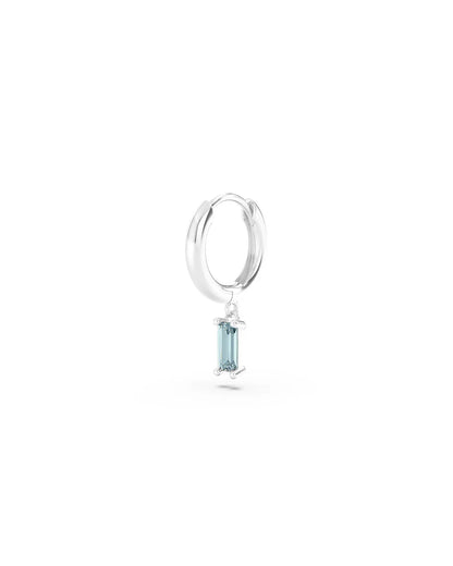 Amabile Orecchino Singolo Hoop Baguette Argento / Ghiaccio