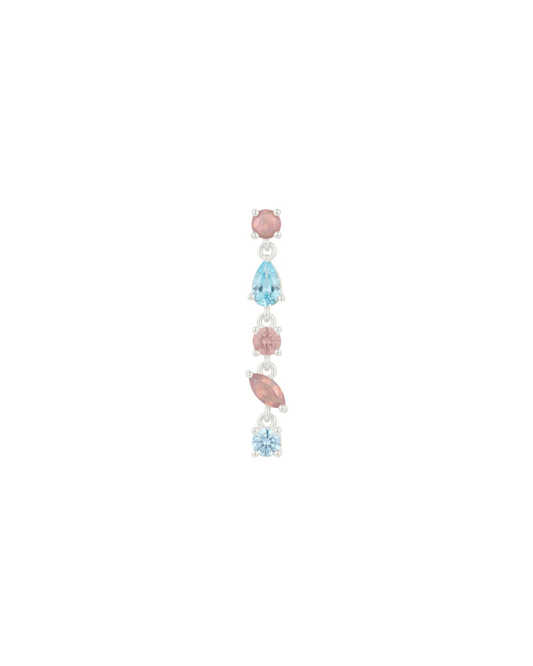 Amabile Orecchino Singolo Pink Lagoon Sinistro - Argento