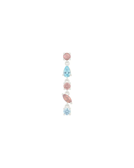Amabile Orecchino Singolo Pink Lagoon Sinistro - Argento