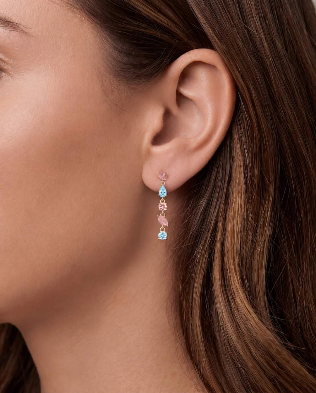 Amabile Orecchino Singolo Pink Lagoon Sinistro - Argento