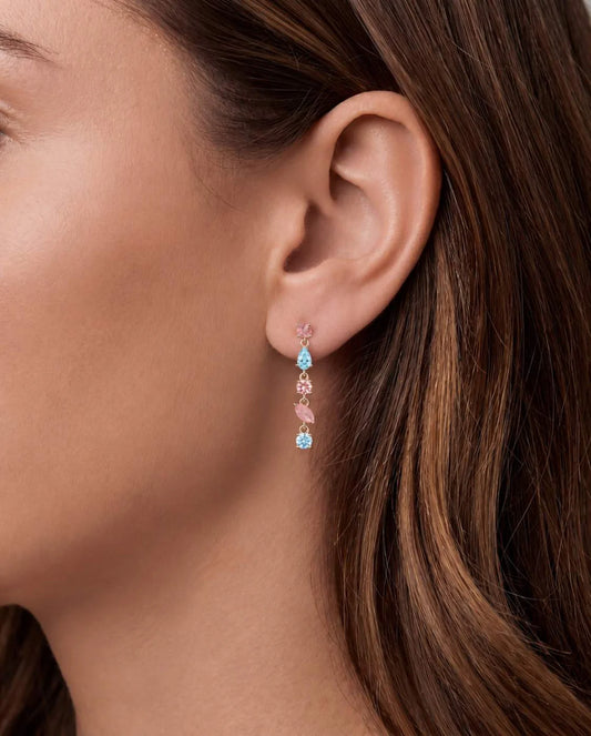 Amabile Orecchino Singolo Pink Lagoon Sinistro - Argento