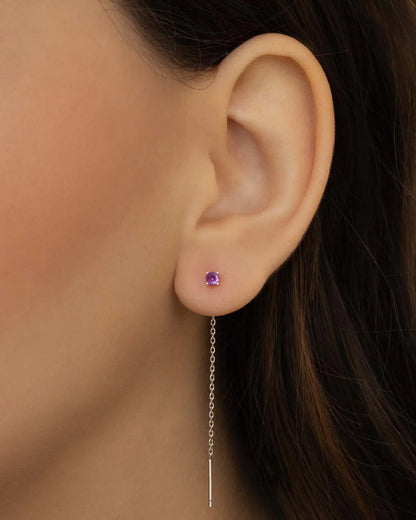 Amabile Orecchino Singolo Lovli Luce Argento / Fucsia