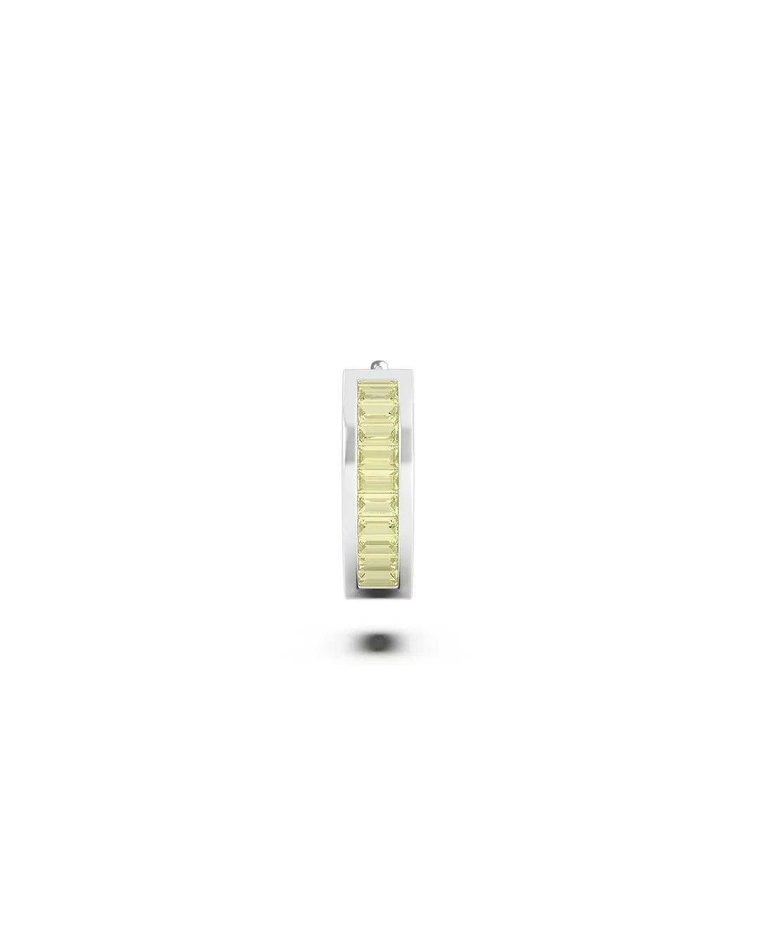 Amabile Orecchino Singolo Hoop Zirconia Argento / Giallo
