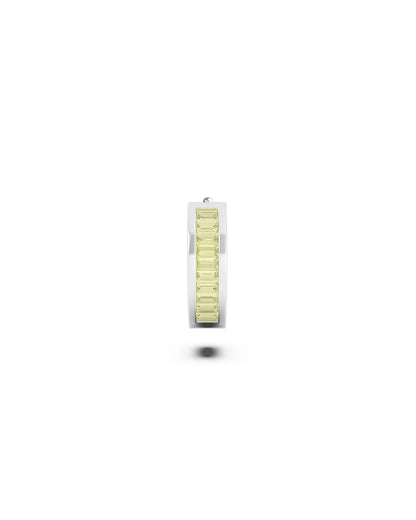 Amabile Orecchino Singolo Hoop Zirconia Argento / Giallo