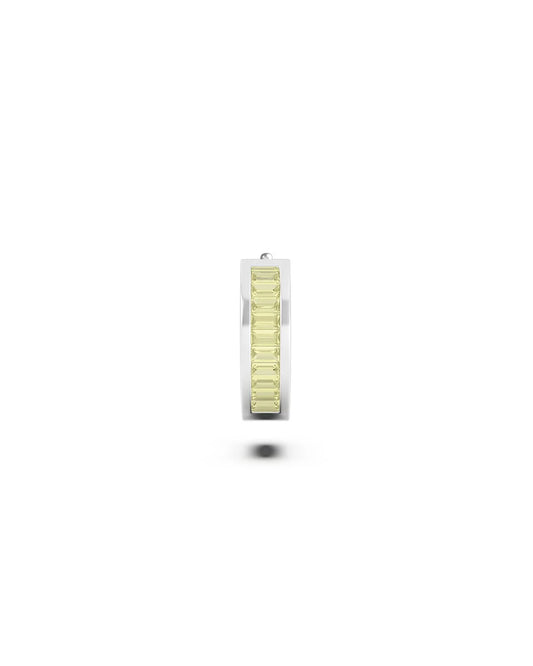 Amabile Orecchino Singolo Hoop Zirconia Argento / Giallo