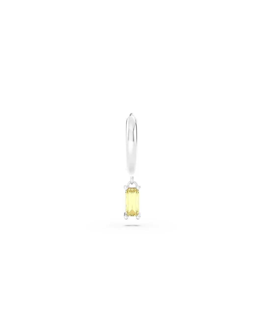 Amabile Orecchino Singolo Hoop Baguette Argento/ Giallo