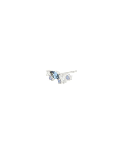 Amabile Orecchino Singolo Aquamarine Sinistro - Argento
