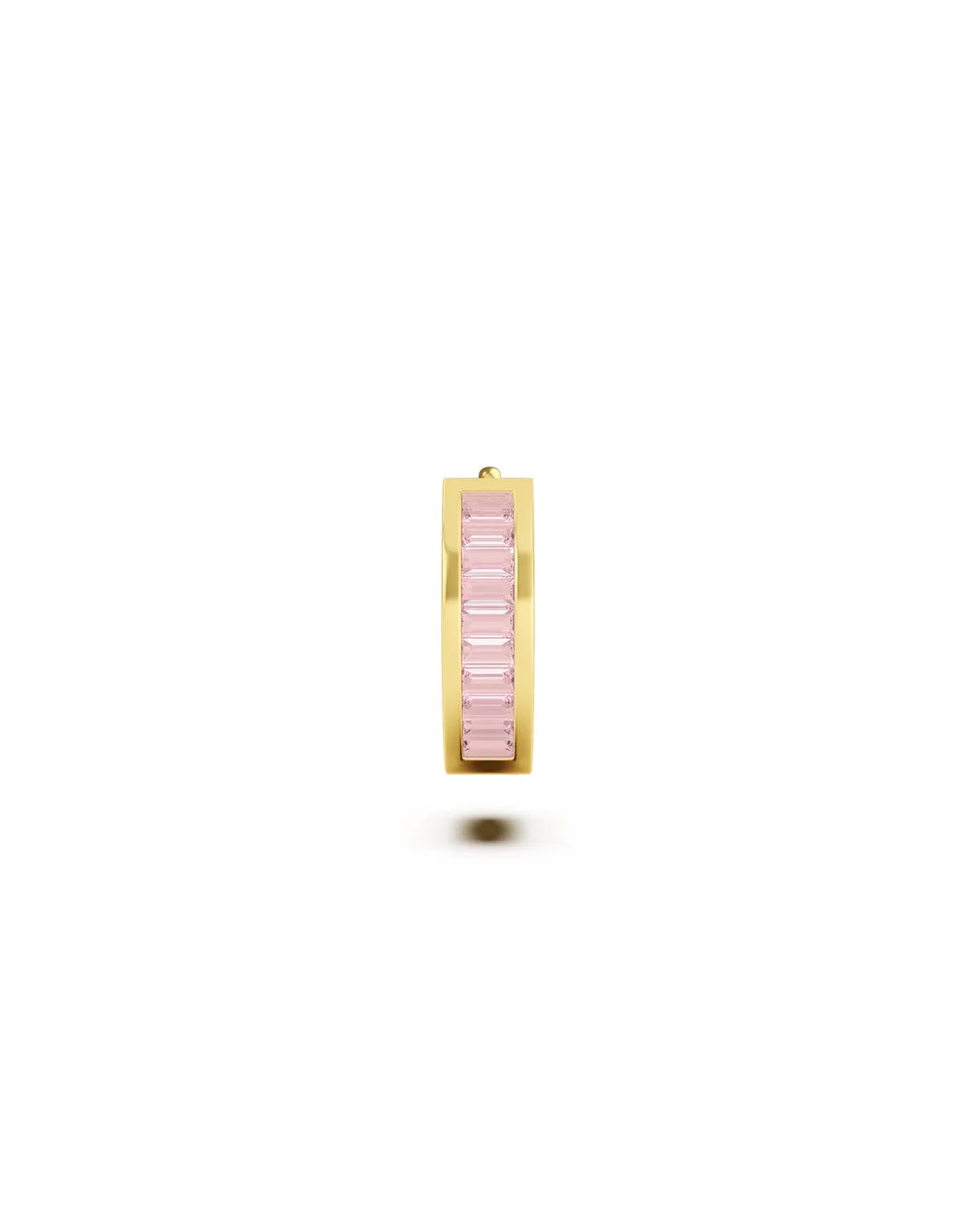 Amabile Orecchino Singolo Hoop Zirconia Placcato Oro / Rosa