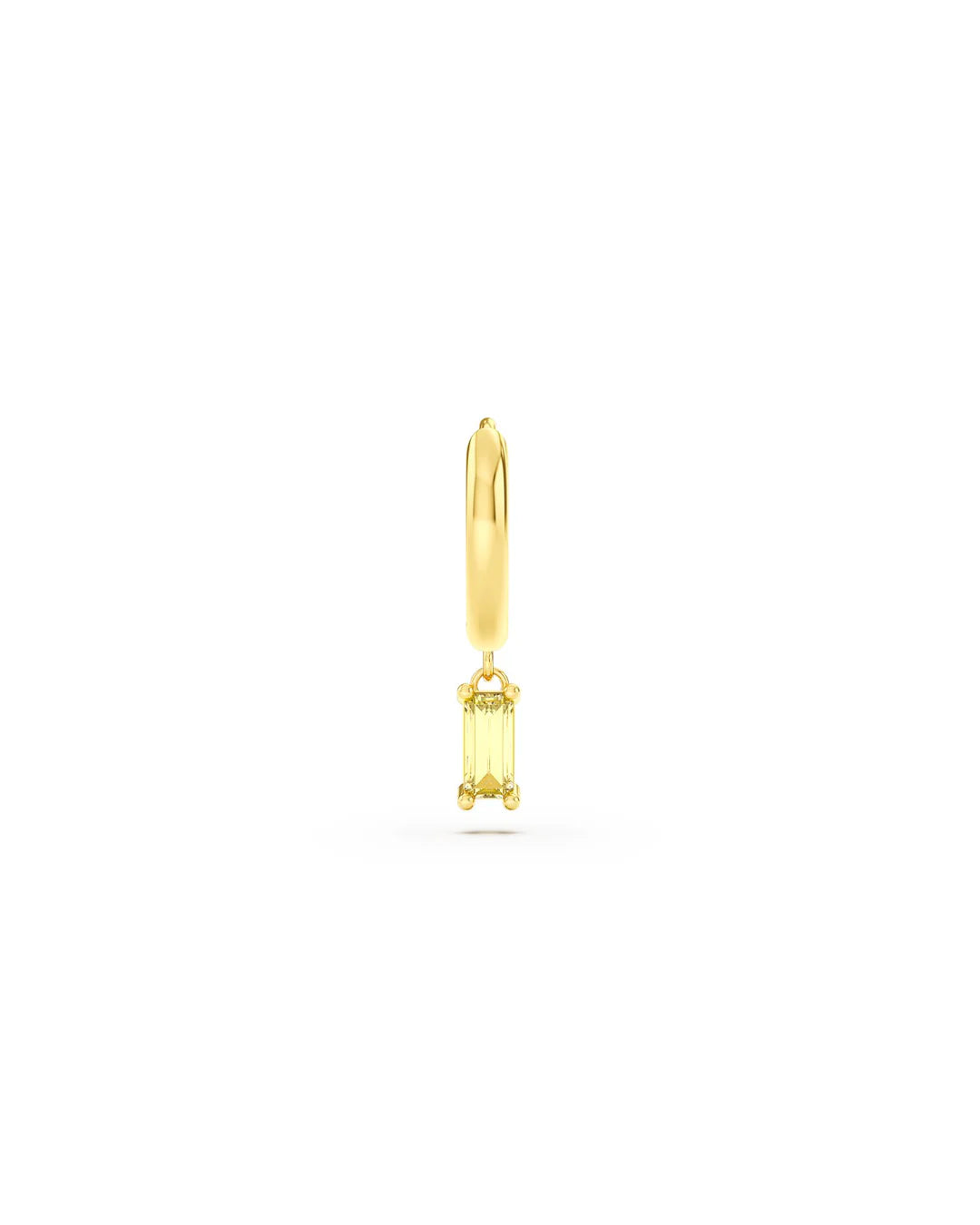 Amabile Orecchino Singolo Hoop Baguette Placcato Oro/ Giallo
