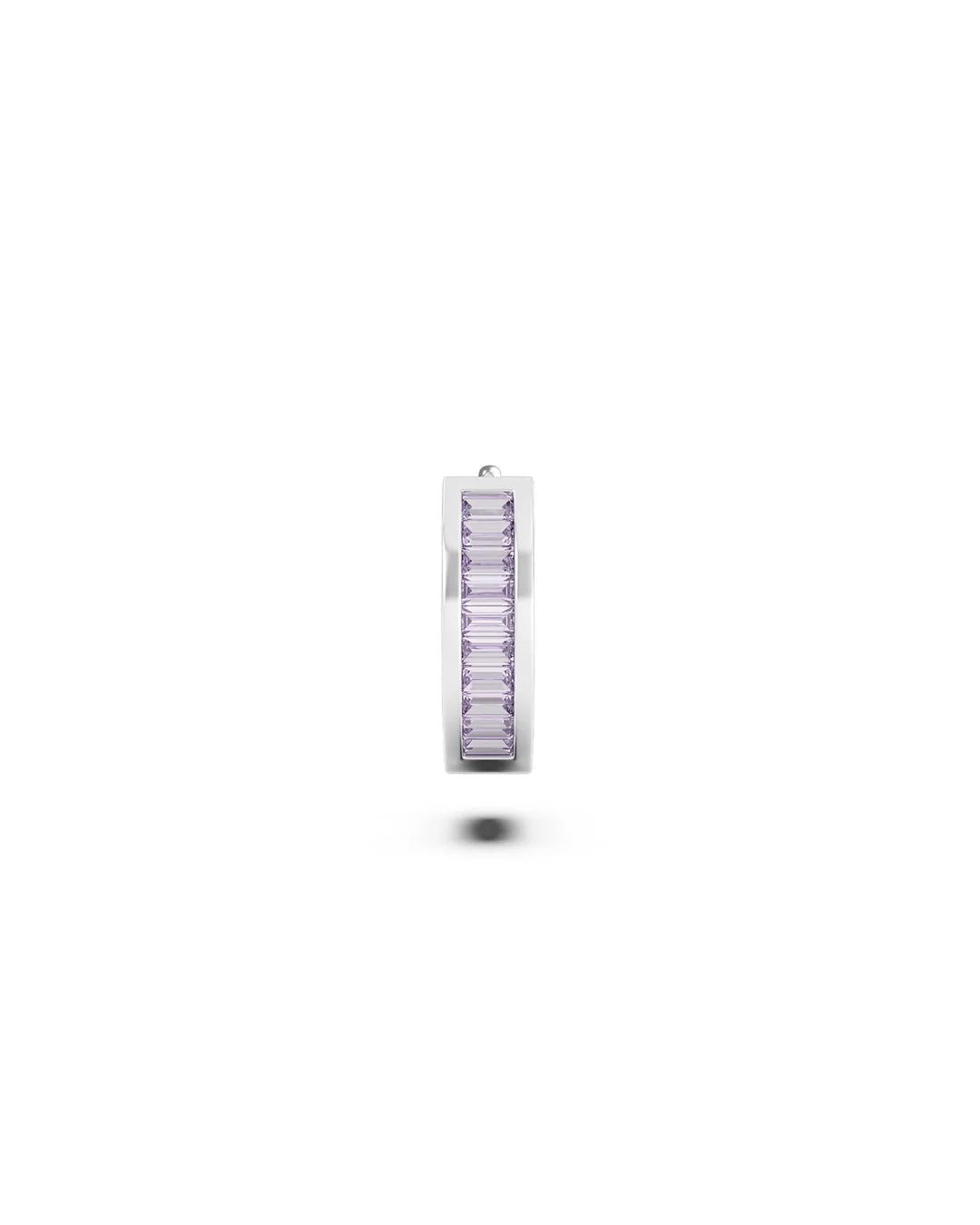Amabile Orecchino Singolo Hoop Zirconia Argento / Lilla