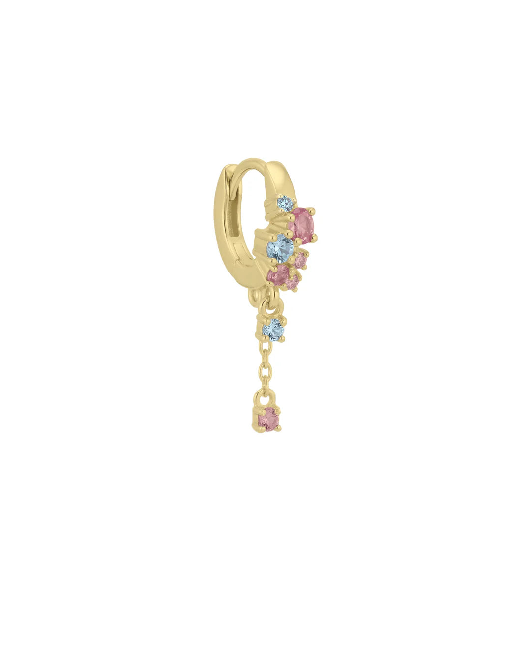 Amabile Orecchino Singolo Hoop Pink Lagoon - Placcato Oro