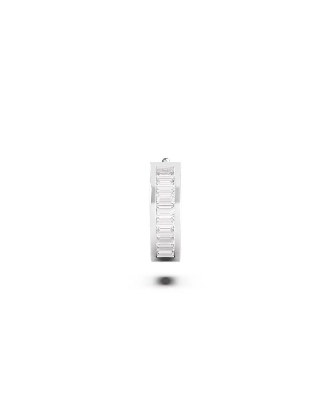 Amabile Orecchino Singolo Hoop Zirconia Argento / Bianco