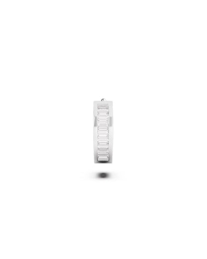 Amabile Orecchino Singolo Hoop Zirconia Argento / Bianco