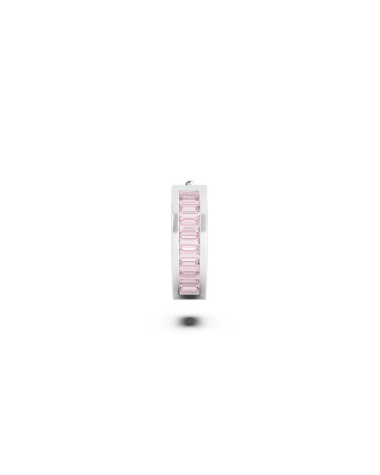 Amabile Orecchino Singolo Hoop Zirconia Argento / Rosa
