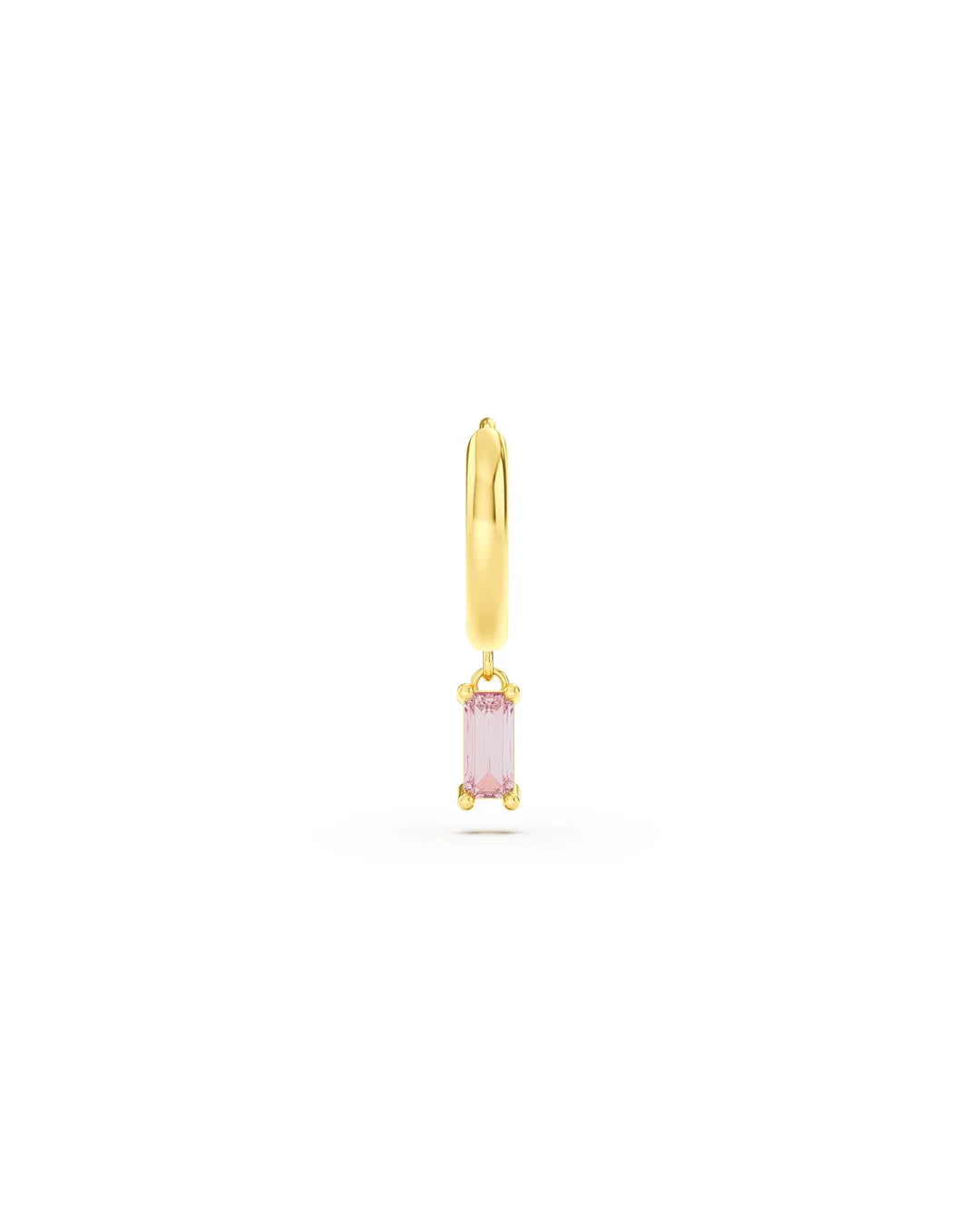 Amabile Orecchino Singolo Hoop Baguette Placcato Oro / Rosa