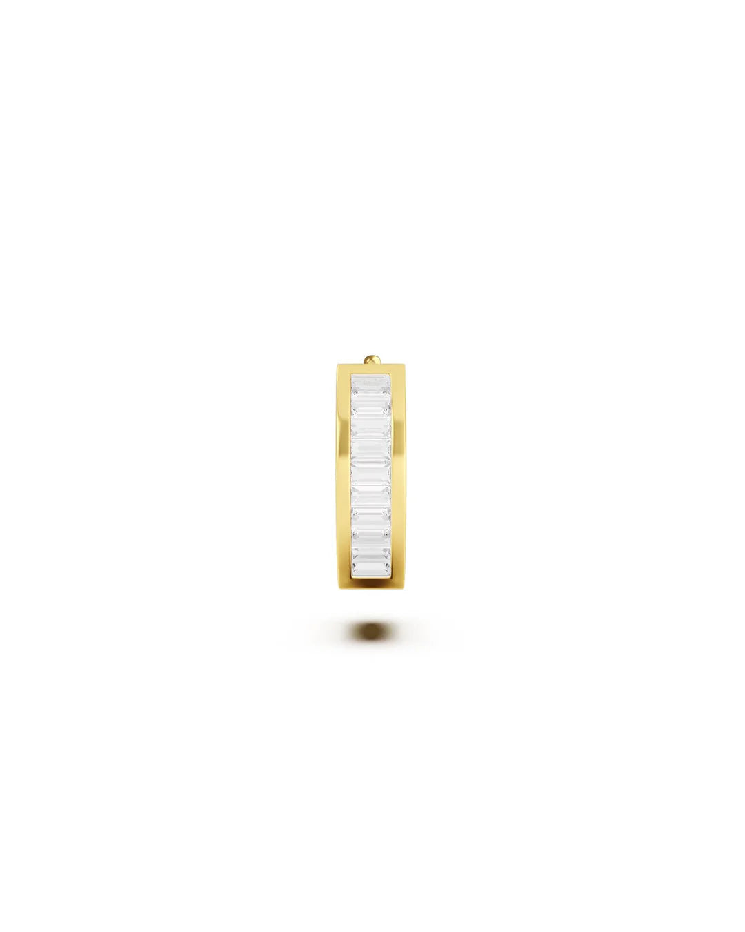 Amabile Orecchino Singolo Hoop Zirconia Placcato Oro / Bianco
