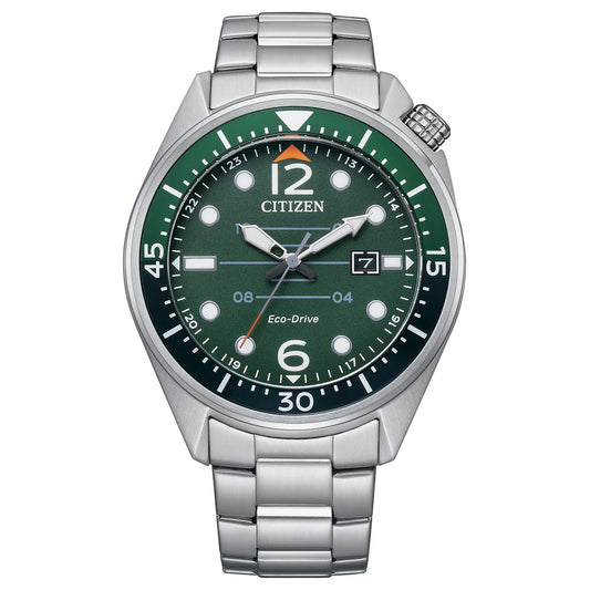 Citizen Orologio Uomo Eco Drive Seaplane Verde AW1715-86X