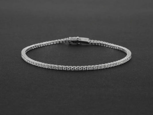 Cesare Paciotti Bracciale Uomo Tennis Con Zirconi Bianchi