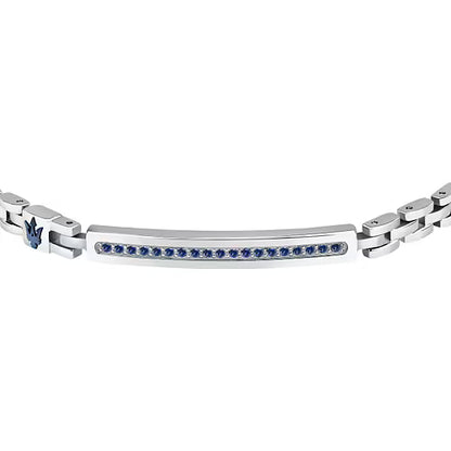 Maserati Bracciale Uomo In Acciaio Con Zirconi Blu