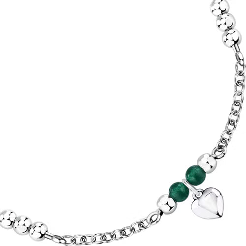 Morellato Bracciale Talismani con Cuore e Agata Verde