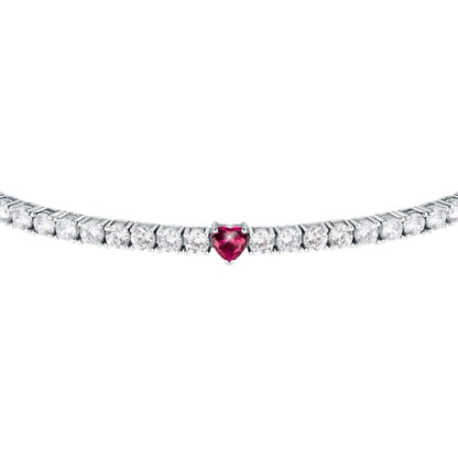 Morellato Bracciale Tennis con Cuore Rosso
