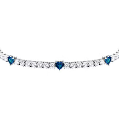 Morellato Bracciale Tennis con Zirconi Bianchi e Cuori Blu
