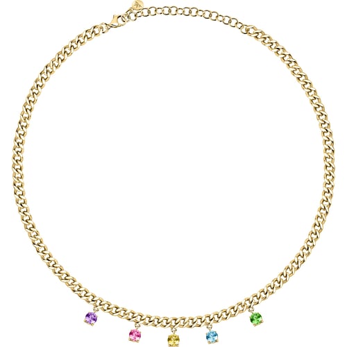 Morellato Collana Poetica Dorata Catena con Zirconi Pendenti Multicolor
