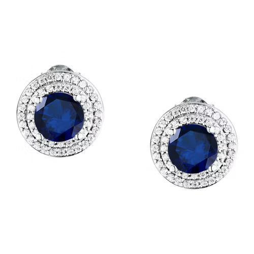 Morellato Orecchini con Zircone Blu e Giro di Zirconi Bianchi