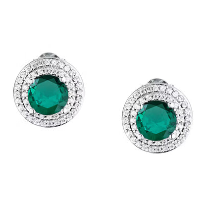 Morellato Orecchini con Zircone Verde e Giro di Zirconi Bianchi