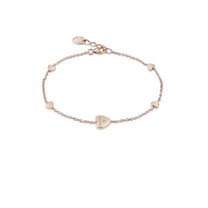Salvini Bracciale Con Cuori e Diamante in Oro Rosa 9kt