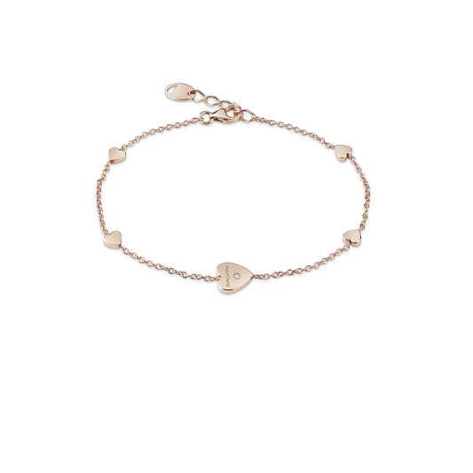 Salvini Bracciale Con Cuori e Diamante in Oro Rosa 9kt