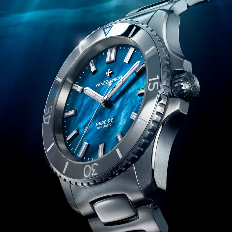 Venezianico Orologio Automatico Nereide Tungsteno Azzurro 39