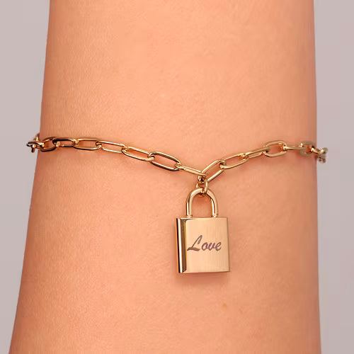 La Petite Story Bracciale Dorato Con Lucchetto