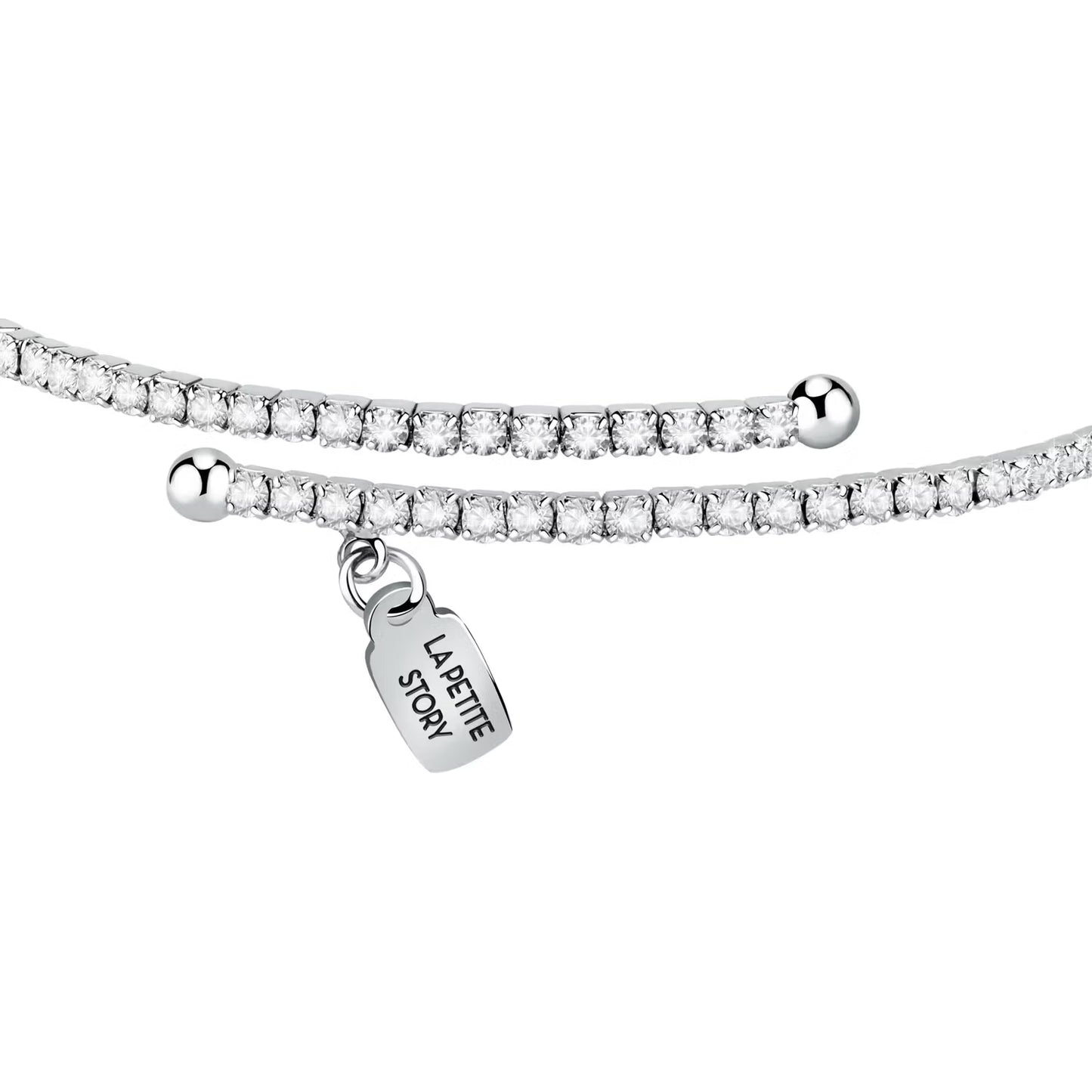 La Petite Story Bracciale Rigido Tennis con Cuore Blu