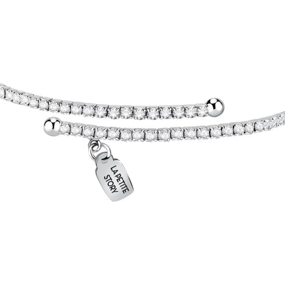 La Petite Story Bracciale Rigido Tennis con Cuore Blu