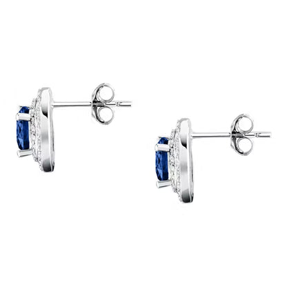 Morellato Orecchini con Zircone Blu e Giro di Zirconi Bianchi