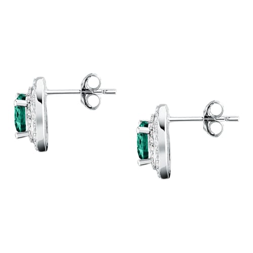 Morellato Orecchini con Zircone Verde e Giro di Zirconi Bianchi