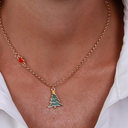 BySimon Collana in Metallo Albero di Natale