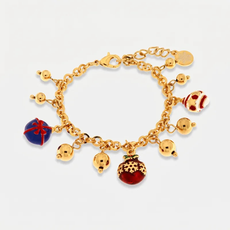 BySimon Bracciale in Metallo con Pendenti a Forma di Palline