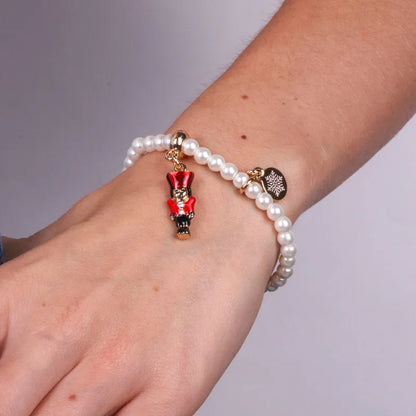 BySimon Bracciale Elastico in Metallo con Schiaccianoci con Cappello Rosso