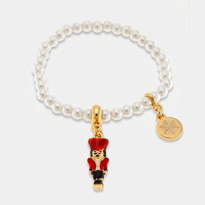 BySimon Bracciale Elastico in Metallo con Schiaccianoci con Cappello Rosso