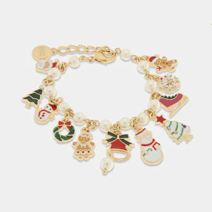 BySimon Bracciale in Metallo con Ciondoli Natalizi