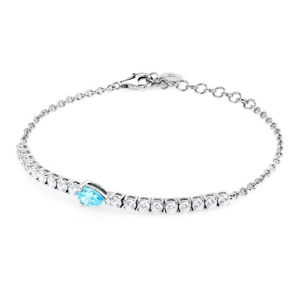 Morellato Bracciale Tennis con Zircone Azzurro A Goccia