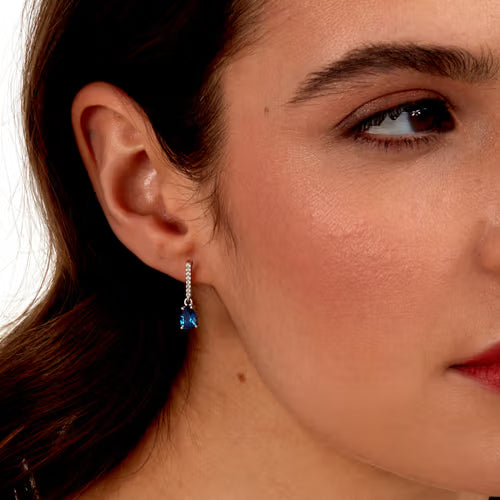 Morellato Orecchini Pendenti con Zircone Blu A Goccia